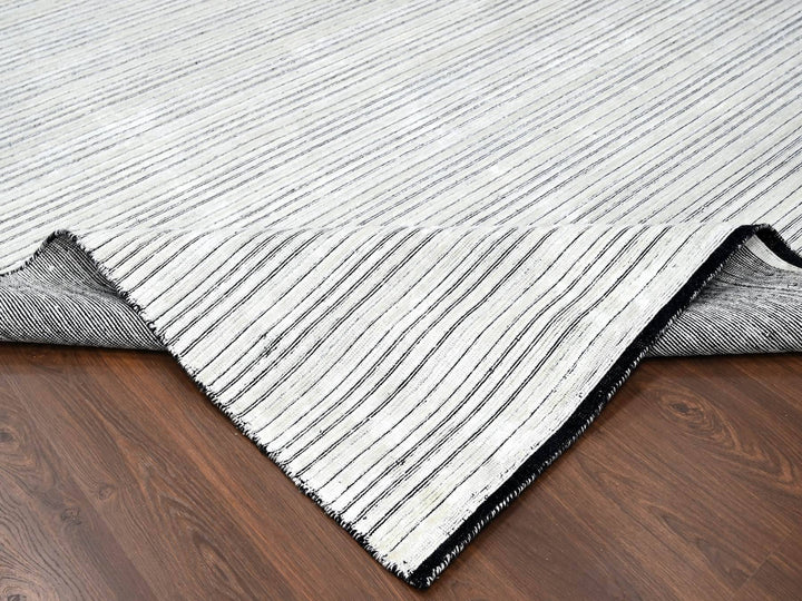 14'0" x 16'0" New Hand Loomed Ivory Wool & Silk Rectangle Oriental Rug - MOA10284456