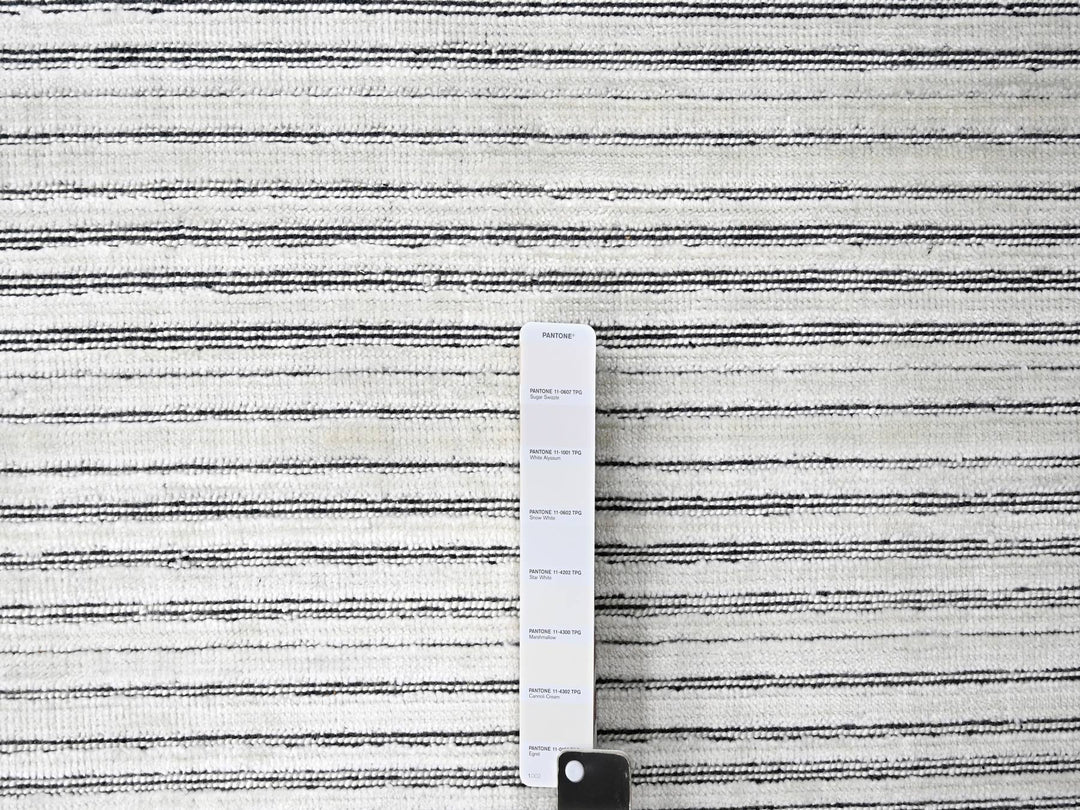 14'0" x 16'0" New Hand Loomed Ivory Wool & Silk Rectangle Oriental Rug - MOA10284456