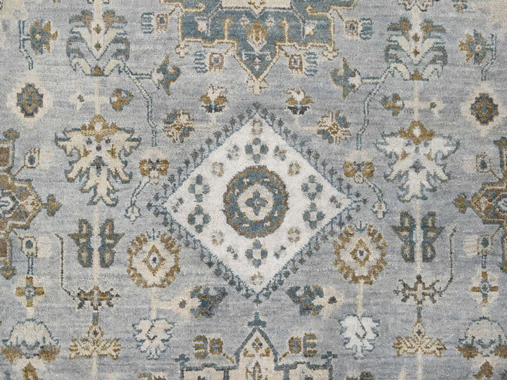 12'2" x 17'11" New Hand Knotted Grey Wool Rectangle Oriental Rug - MOA10284459