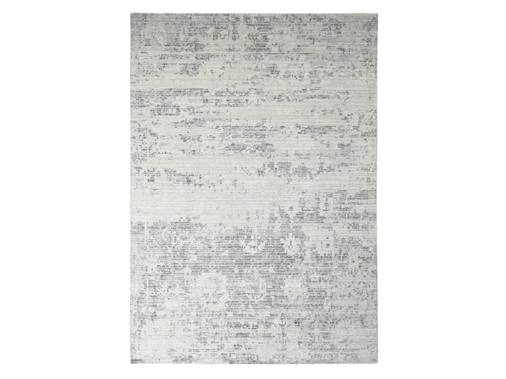 8'11" x 11'11" New Hand Knotted Ivory Wool Rectangle Oriental Rug - MOA10284499