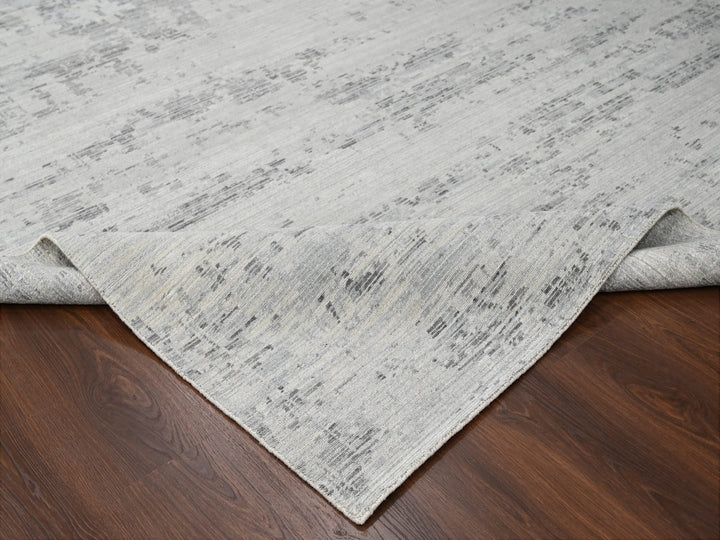 8'11" x 11'11" New Hand Knotted Ivory Wool Rectangle Oriental Rug - MOA10284499