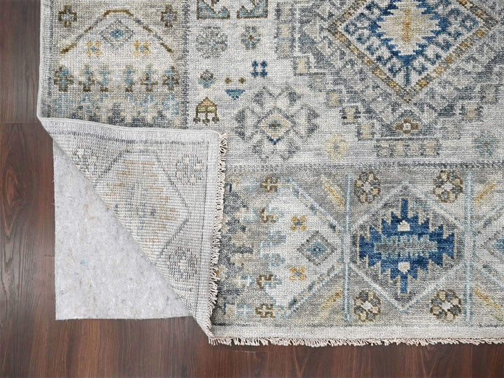 7'11" x 9'11" New Hand Knotted Ivory Wool Rectangle Oriental Rug - MOA10284572