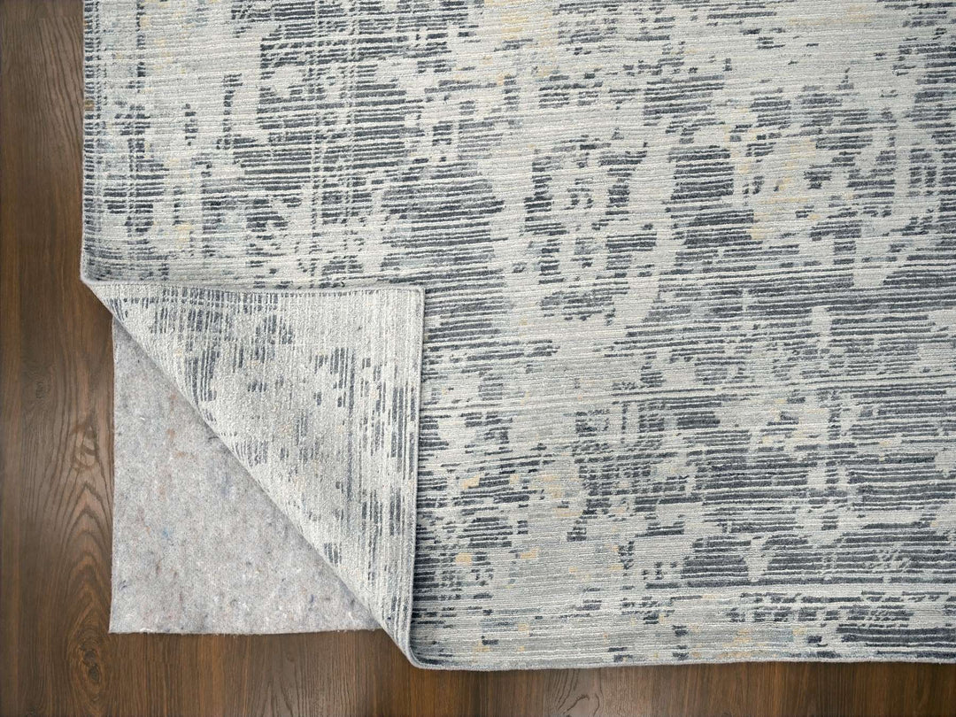 9'0" x 11'10" New Hand Knotted Ivory Wool Rectangle Oriental Rug - MOA10284579