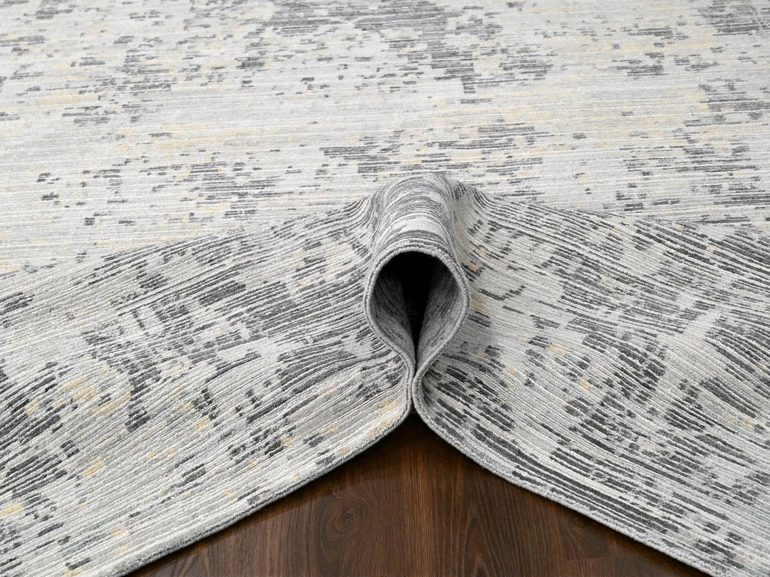 9'0" x 11'10" New Hand Knotted Ivory Wool Rectangle Oriental Rug - MOA10284579