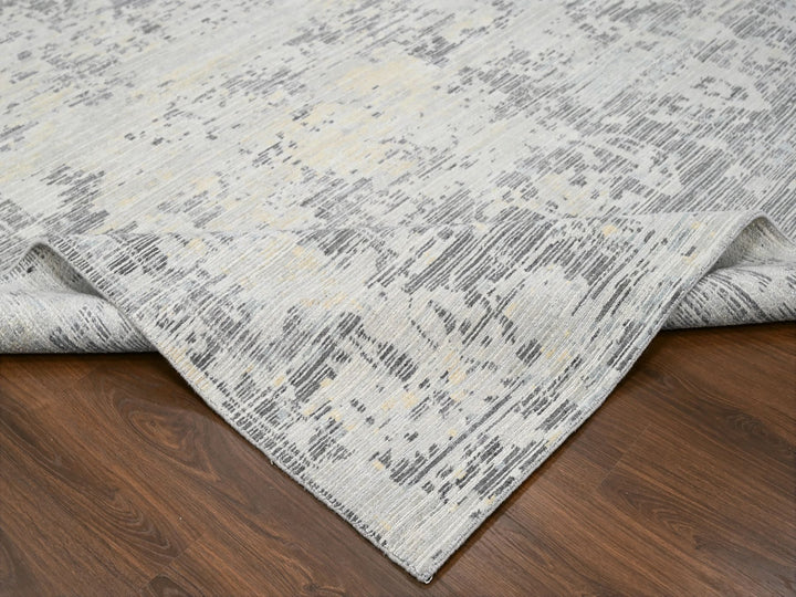 9'0" x 11'10" New Hand Knotted Ivory Wool Rectangle Oriental Rug - MOA10284579