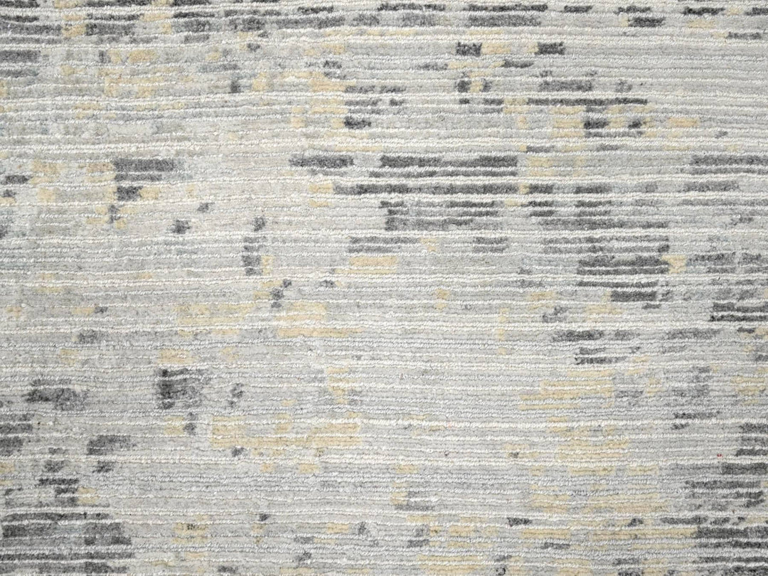 9'0" x 11'10" New Hand Knotted Ivory Wool Rectangle Oriental Rug - MOA10284579