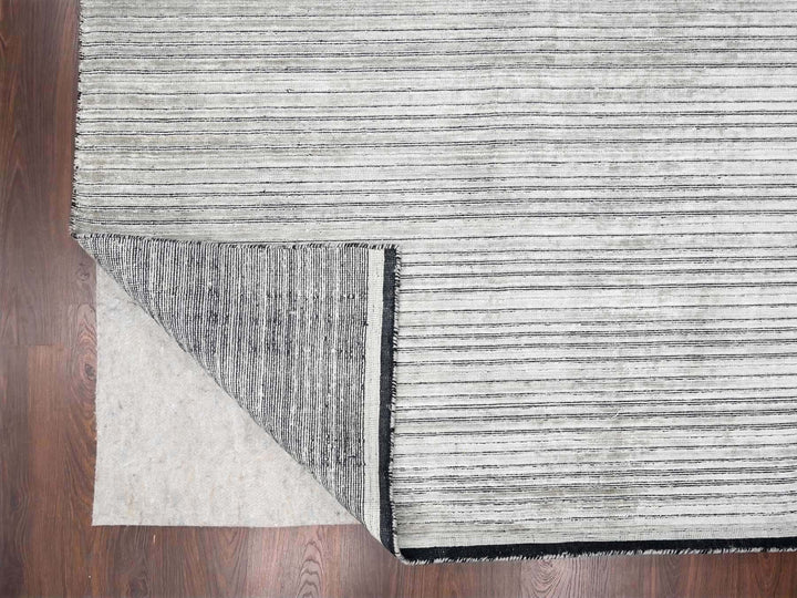 12'0" x 18'1" New Hand Loomed Brown Wool and Plant based Silk Rectangle Oriental Rug - MOA10284580