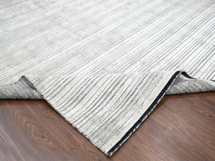 12'0" x 18'1" New Hand Loomed Brown Wool and Plant based Silk Rectangle Oriental Rug - MOA10284580