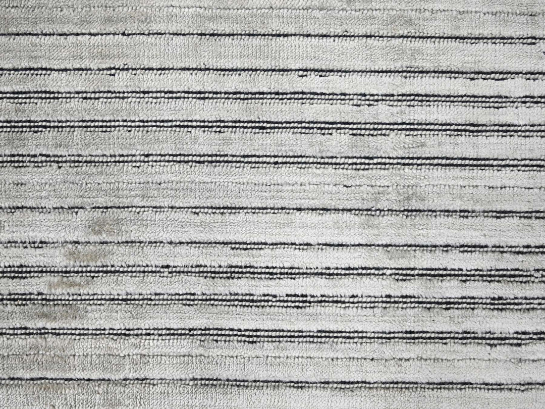 12'0" x 18'1" New Hand Loomed Brown Wool and Plant based Silk Rectangle Oriental Rug - MOA10284580