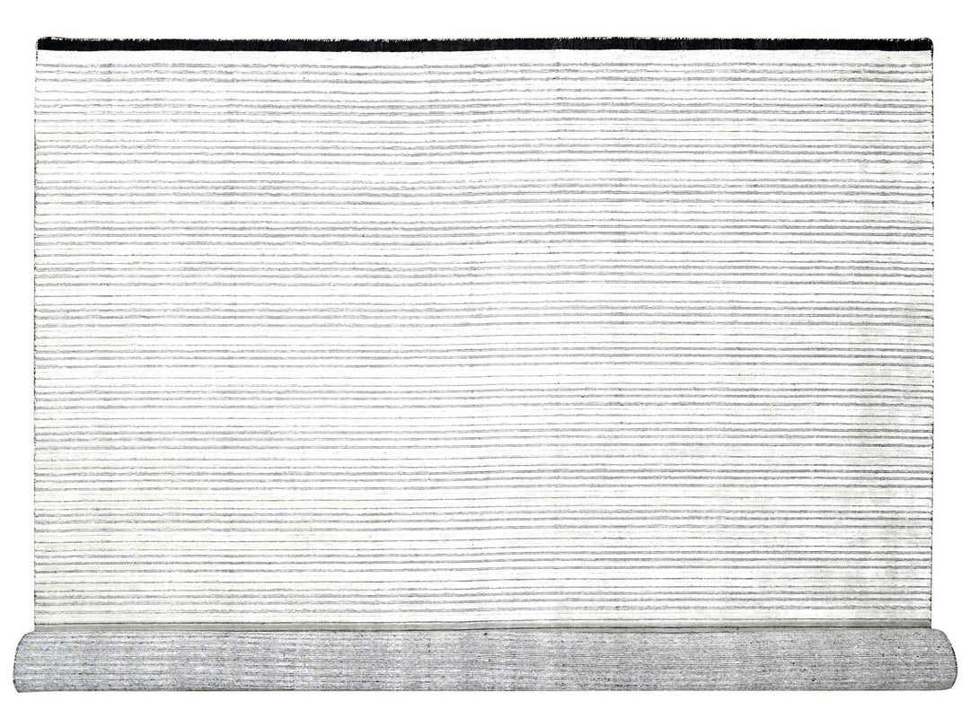 11'11" x 18'1" New Hand Loomed Ivory Wool and Plant based Silk Rectangle Oriental Rug - MOA10284582