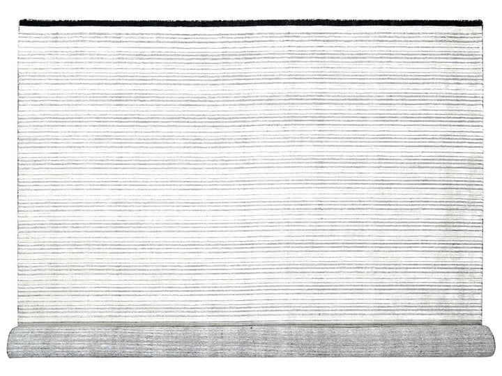 11'11" x 18'1" New Hand Loomed Ivory Wool and Plant based Silk Rectangle Oriental Rug - MOA10284582