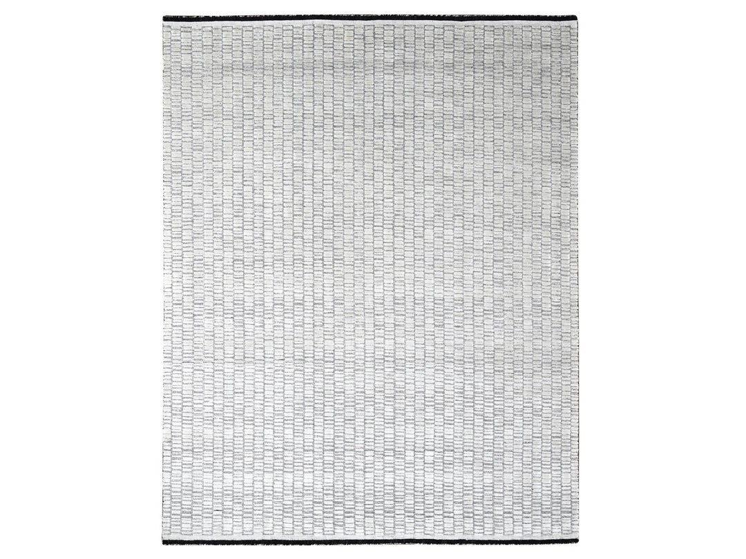 9'0" x 11'9" New Hand Loomed Ivory Wool and Plant based Silk Rectangle Oriental Rug - MOA10284585