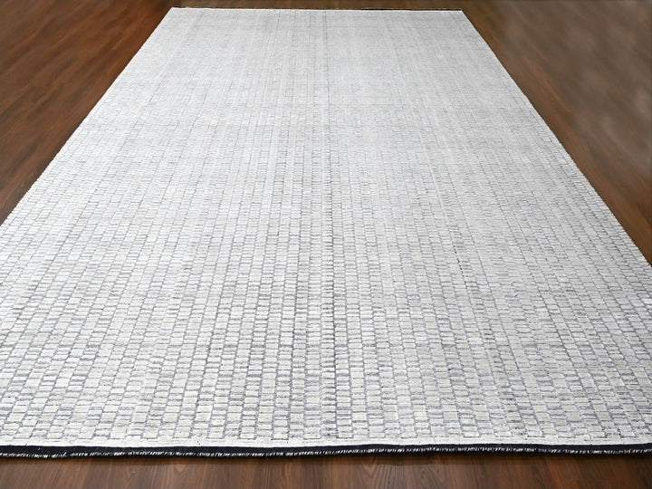 12'2" x 18'0" New Hand Loomed Ivory Wool and Plant based Silk Rectangle Oriental Rug - MOA10284586