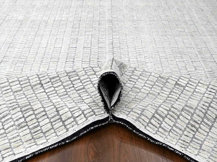 12'2" x 18'0" New Hand Loomed Ivory Wool and Plant based Silk Rectangle Oriental Rug - MOA10284586