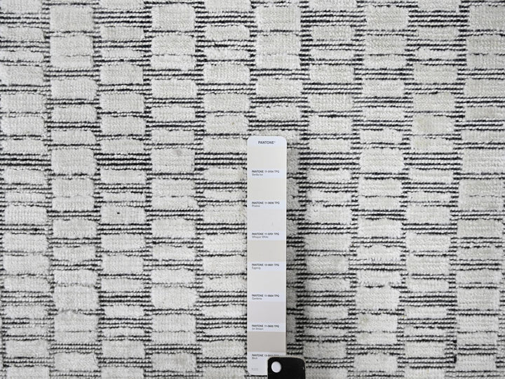 12'2" x 18'0" New Hand Loomed Ivory Wool and Plant based Silk Rectangle Oriental Rug - MOA10284586