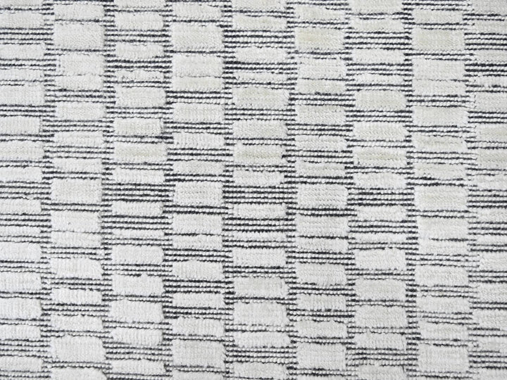 12'2" x 18'0" New Hand Loomed Ivory Wool and Plant based Silk Rectangle Oriental Rug - MOA10284586