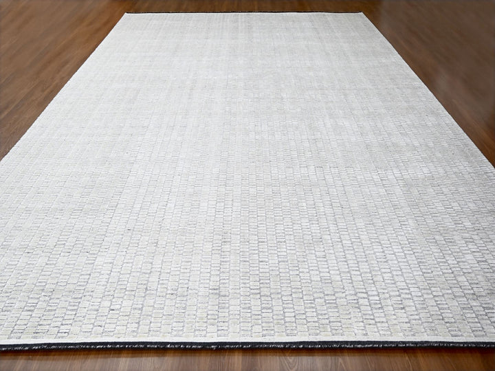 14'2" x 18'0" New Hand Loomed Ivory Wool and Plant based Silk Rectangle Oriental Rug - MOA10284588