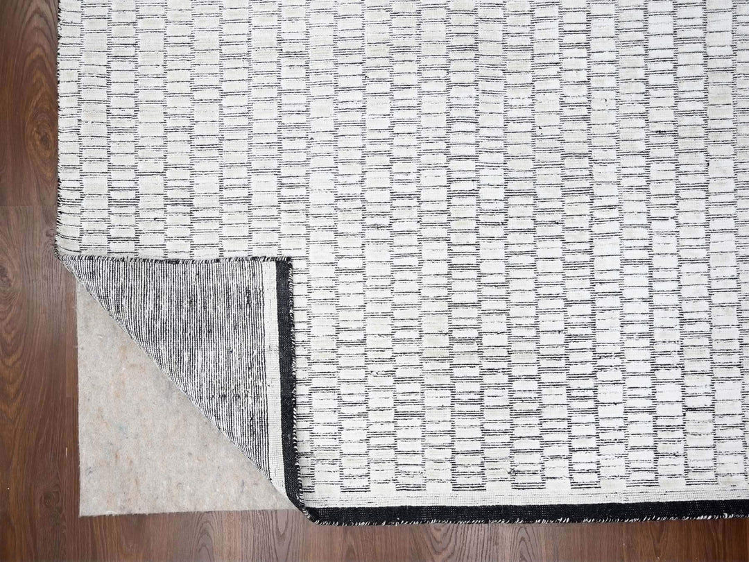 14'2" x 18'0" New Hand Loomed Ivory Wool and Plant based Silk Rectangle Oriental Rug - MOA10284588