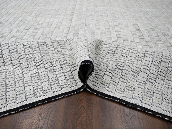 12'2" x 14'11" New Hand Loomed Ivory Wool and Plant based Silk Rectangle Oriental Rug - MOA10284632