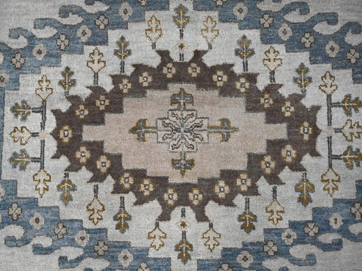 12'0" x 12'0" New Hand Knotted Grey Wool Round Oriental Rug - MOA10284762