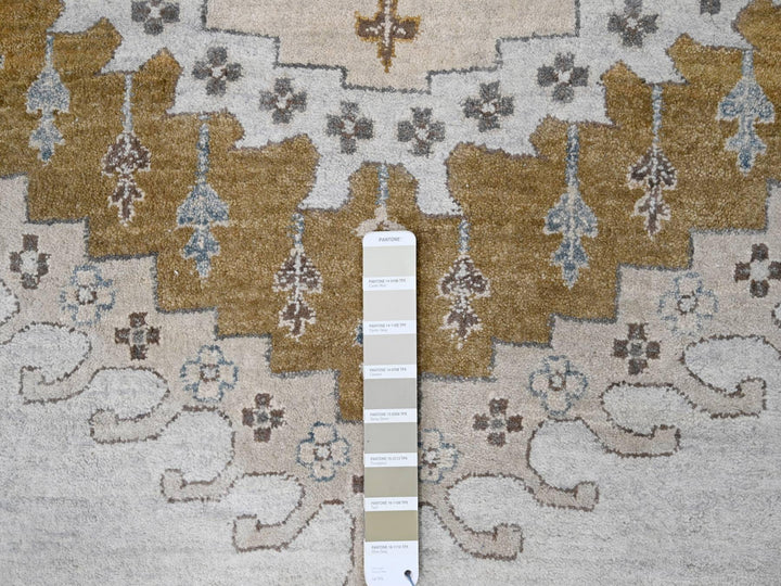 12'1" x 18'0" New Hand Knotted Grey Wool Rectangle Oriental Rug - MOA10284844