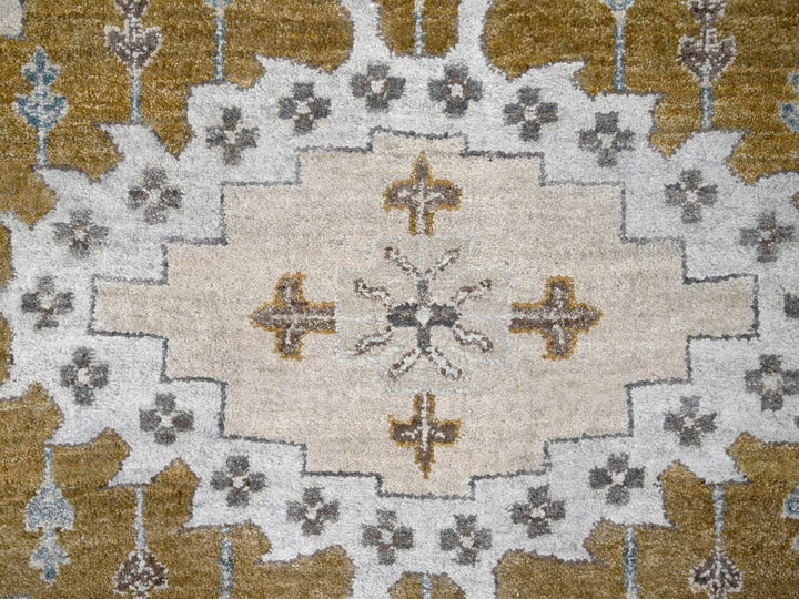 12'1" x 18'0" New Hand Knotted Grey Wool Rectangle Oriental Rug - MOA10284844