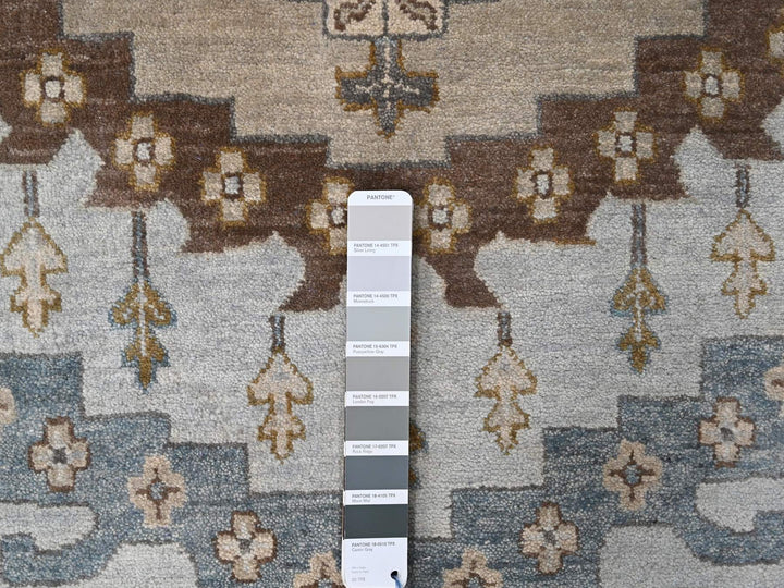 13'11" x 17'10" New Hand Knotted Grey Wool Rectangle Oriental Rug - MOA10284924