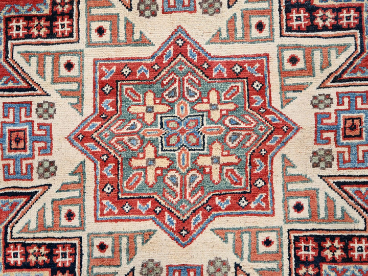 8'0" x 7'9" New Hand Knotted Red Wool Round Oriental Rug - MOA10285420