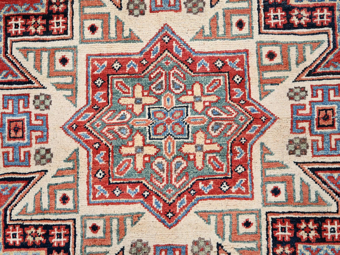 8'0" x 7'9" New Hand Knotted Red Wool Round Oriental Rug - MOA10285420