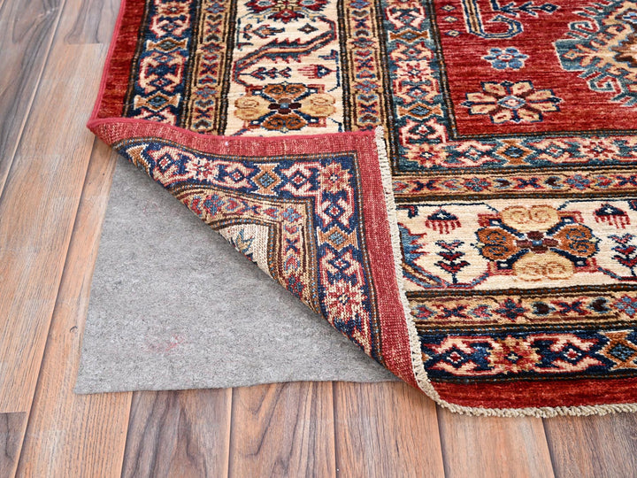 8'1" x 10'6" New Hand Knotted Red Wool Rectangle Oriental Rug - MOA10285785