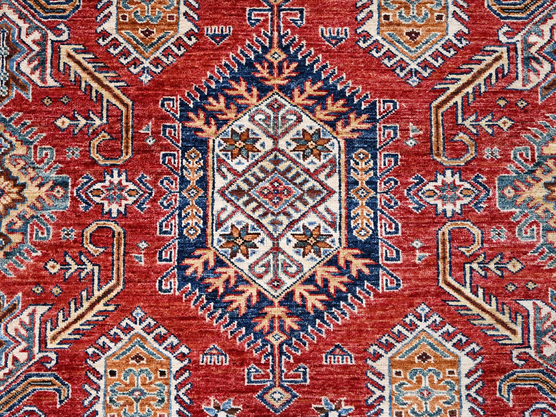 8'1" x 10'6" New Hand Knotted Red Wool Rectangle Oriental Rug - MOA10285785