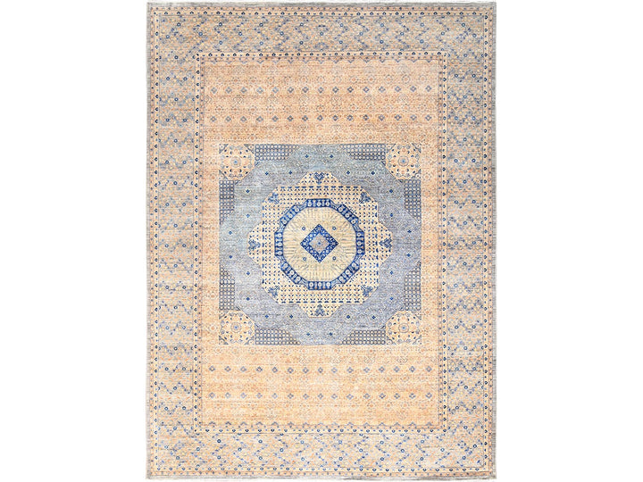 9'10" x 13'10" New Hand Knotted Brown Wool Rectangle Oriental Rug - MOA10285873