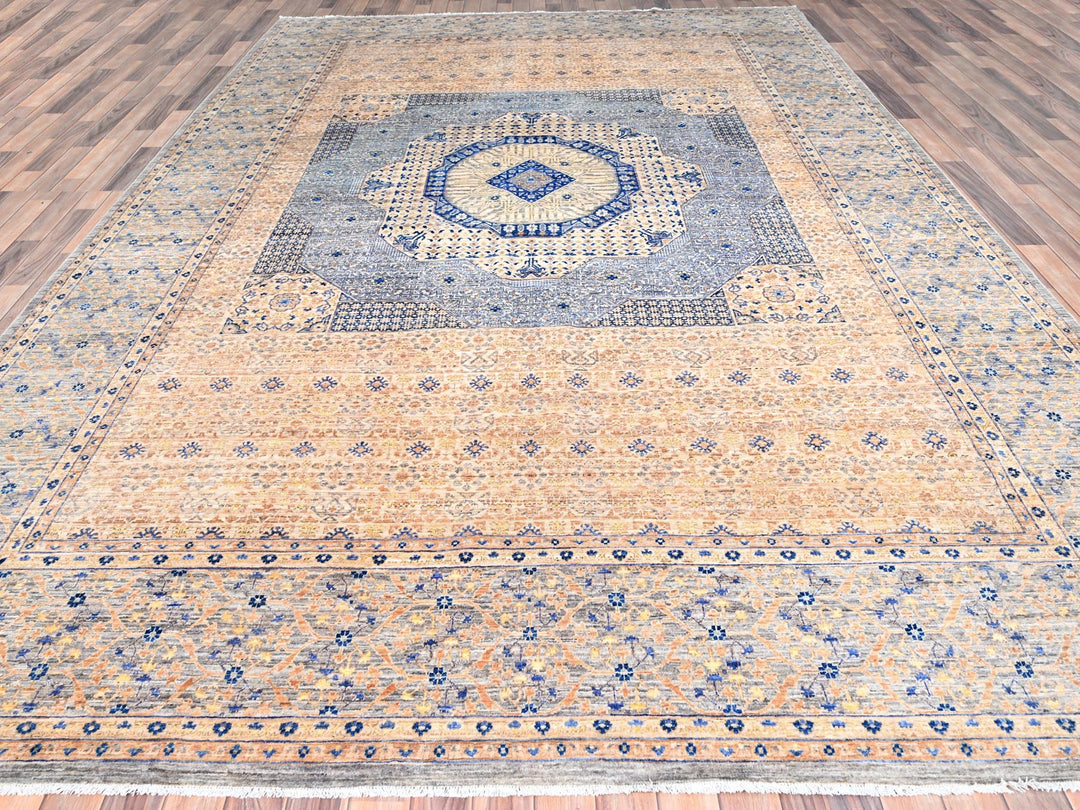 9'10" x 13'10" New Hand Knotted Brown Wool Rectangle Oriental Rug - MOA10285873