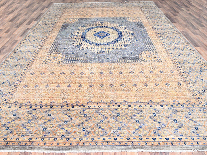 9'10" x 13'10" New Hand Knotted Brown Wool Rectangle Oriental Rug - MOA10285873