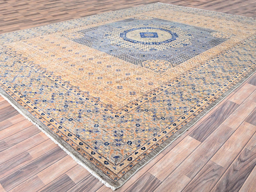 9'10" x 13'10" New Hand Knotted Brown Wool Rectangle Oriental Rug - MOA10285873