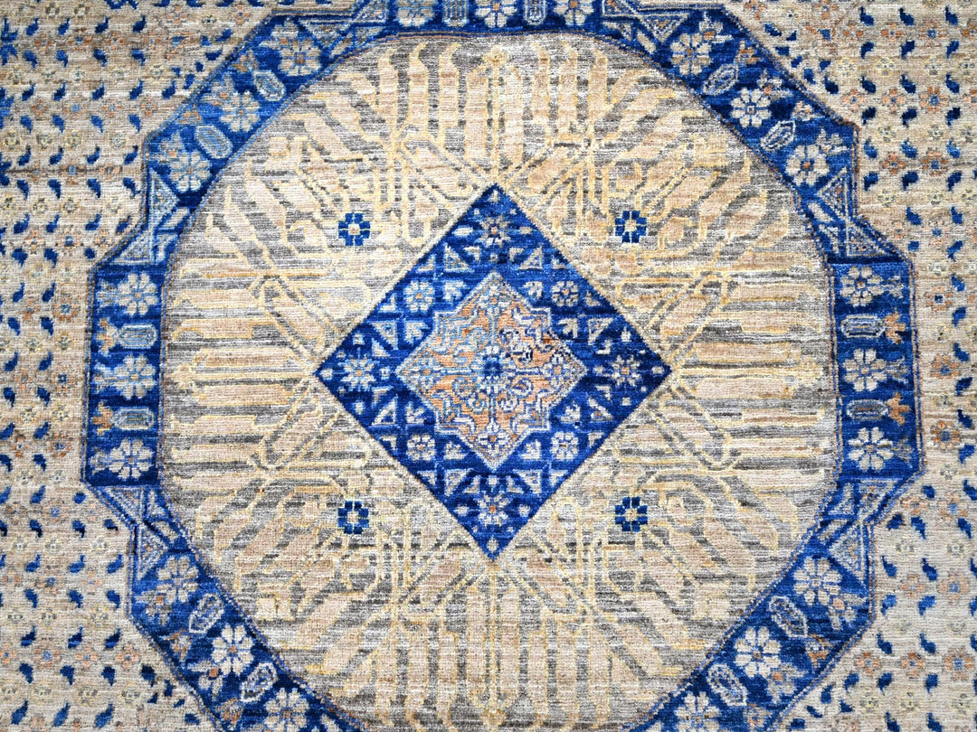 9'10" x 13'10" New Hand Knotted Brown Wool Rectangle Oriental Rug - MOA10285873