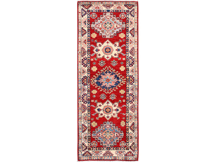 2'1" x 5'6" New Hand Knotted Red Wool Runner Oriental Rug - MOA10286168