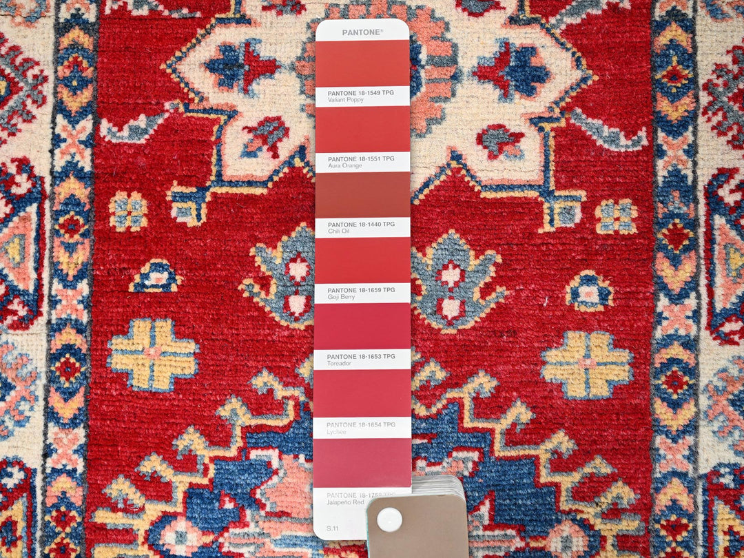2'1" x 5'6" New Hand Knotted Red Wool Runner Oriental Rug - MOA10286168