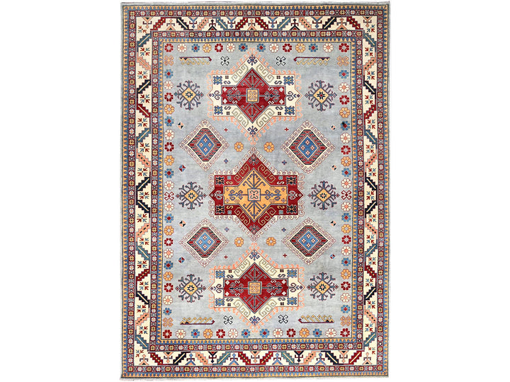 9'10" x 13'8" New Hand Knotted Grey Wool Rectangle Oriental Rug - MOA10286213