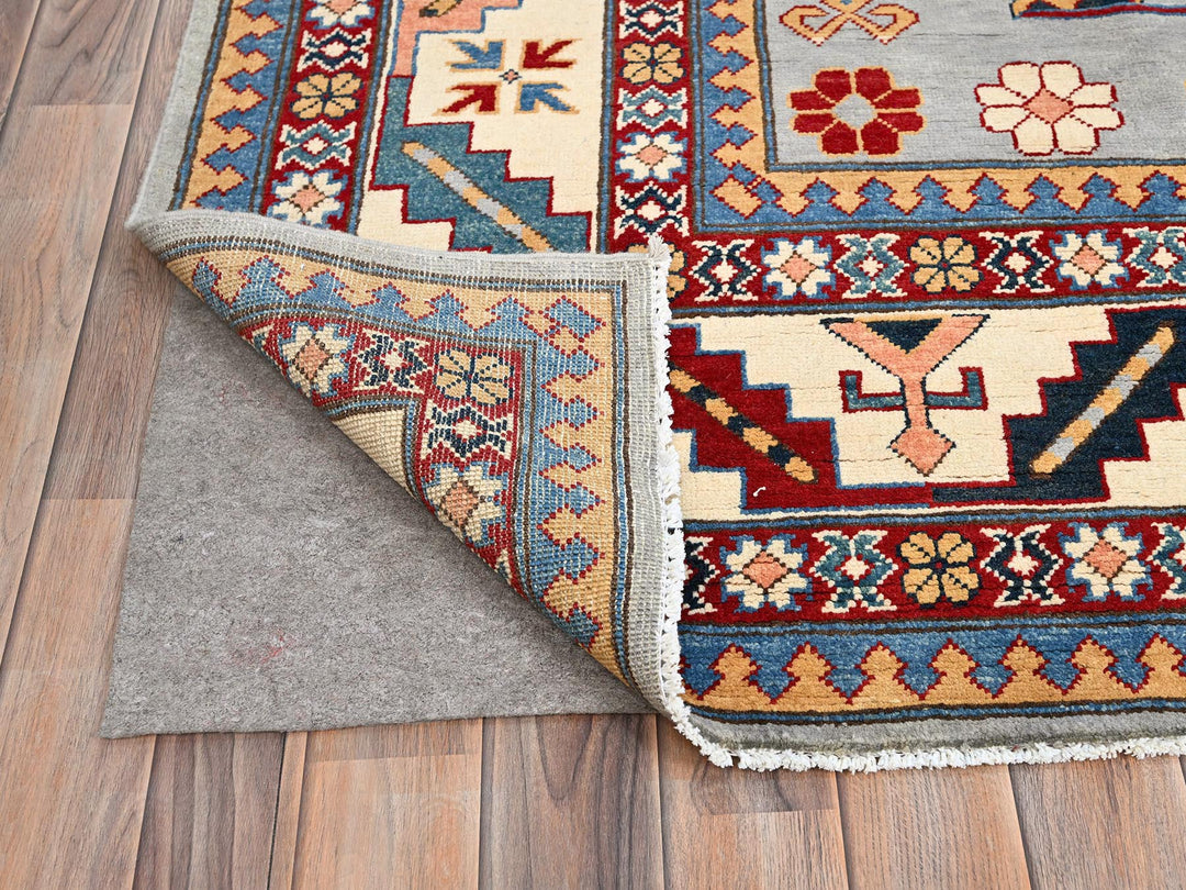 9'10" x 13'8" New Hand Knotted Grey Wool Rectangle Oriental Rug - MOA10286213