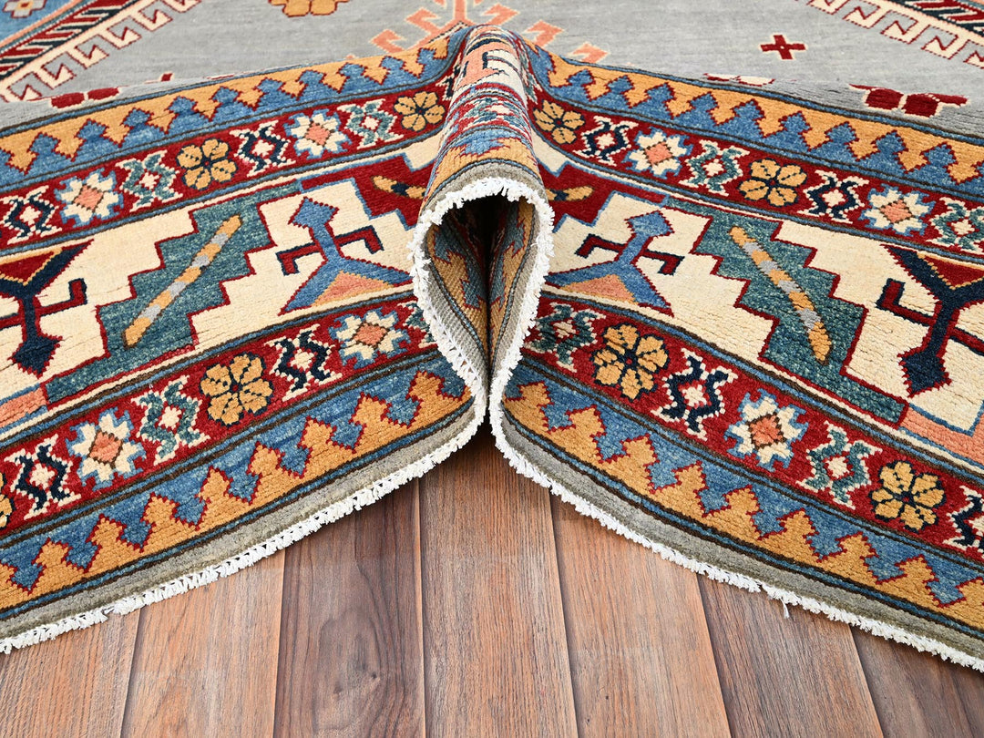 9'10" x 13'8" New Hand Knotted Grey Wool Rectangle Oriental Rug - MOA10286213