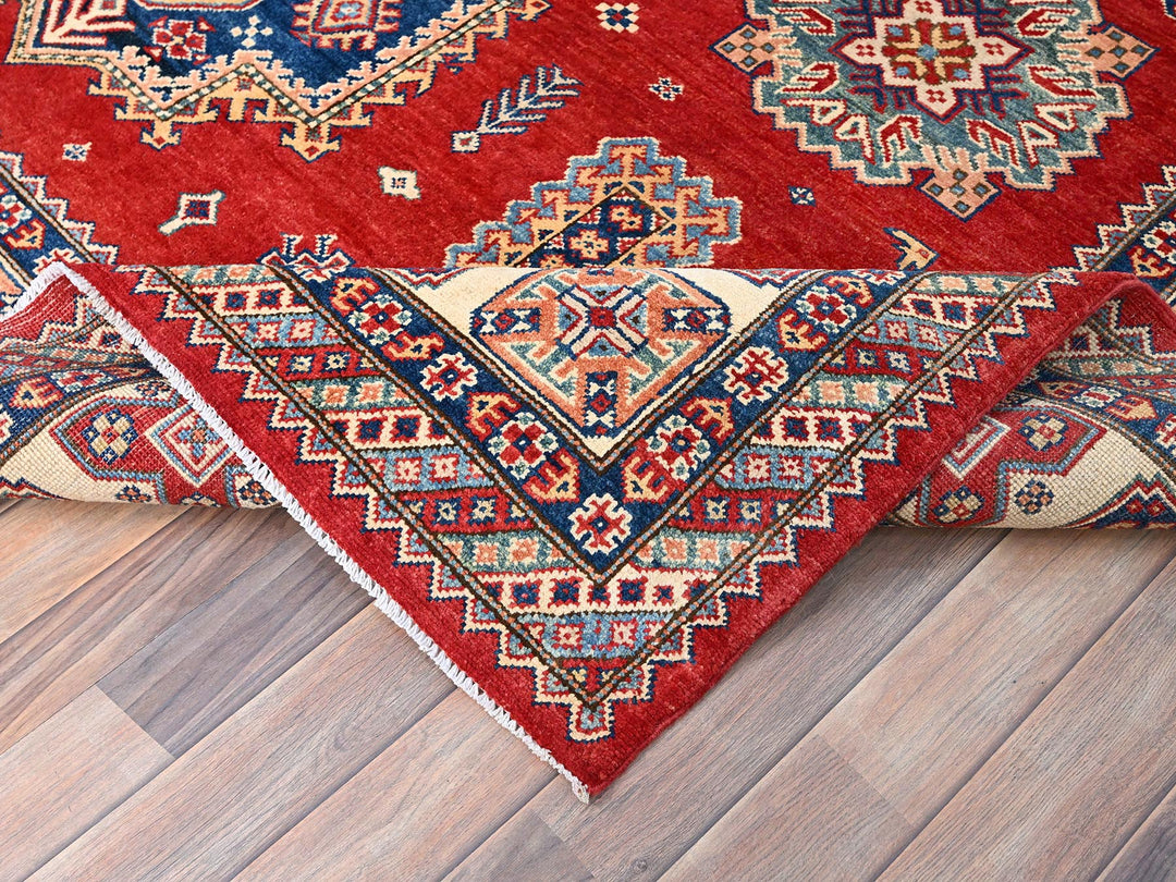 8'2" x 10'0" New Hand Knotted Red Wool Rectangle Oriental Rug - MOA10286216