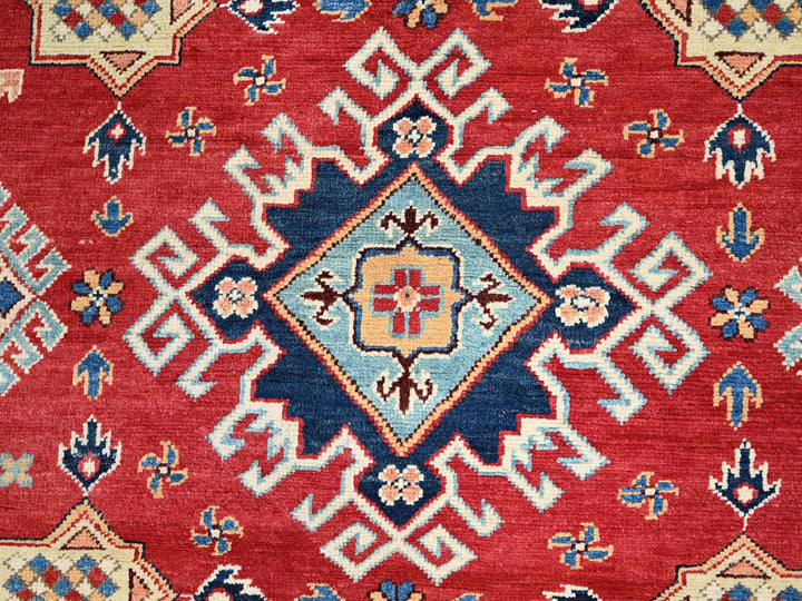 7'9" x 7'10" New Hand Knotted Red Wool Round Oriental Rug - MOA10286217