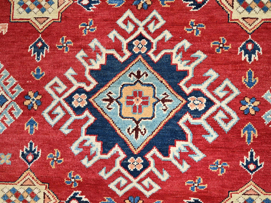 7'9" x 7'10" New Hand Knotted Red Wool Round Oriental Rug - MOA10286217