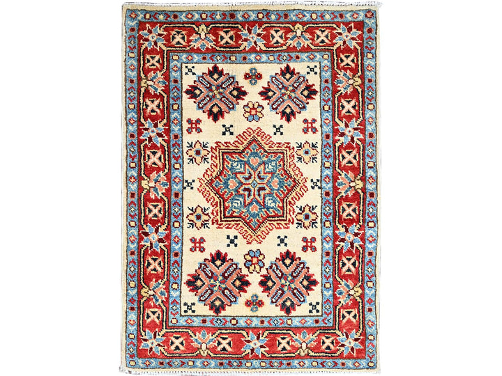 2'1" x 3'1" New Hand Knotted Ivory Wool Rectangle Oriental Rug - MOA10286222