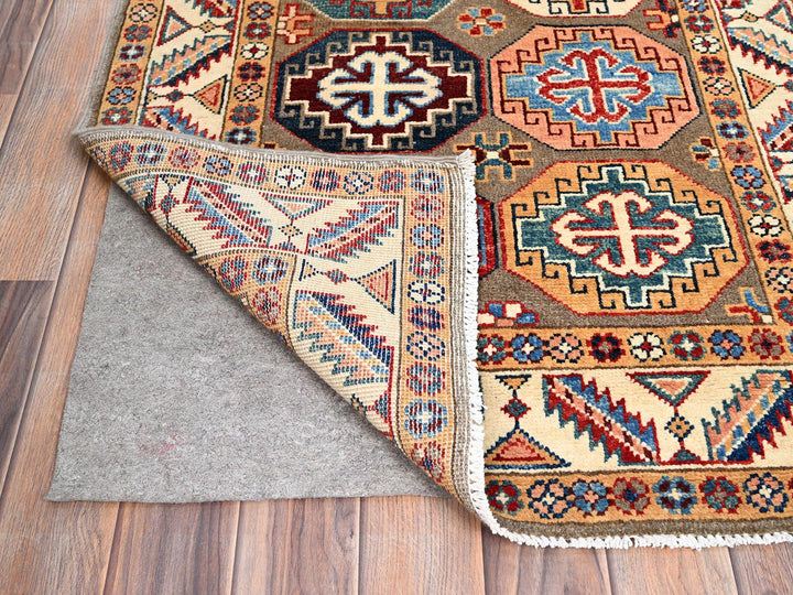 2'10" x 9'9" New Hand Knotted Grey Wool Runner Oriental Rug - MOA10286249