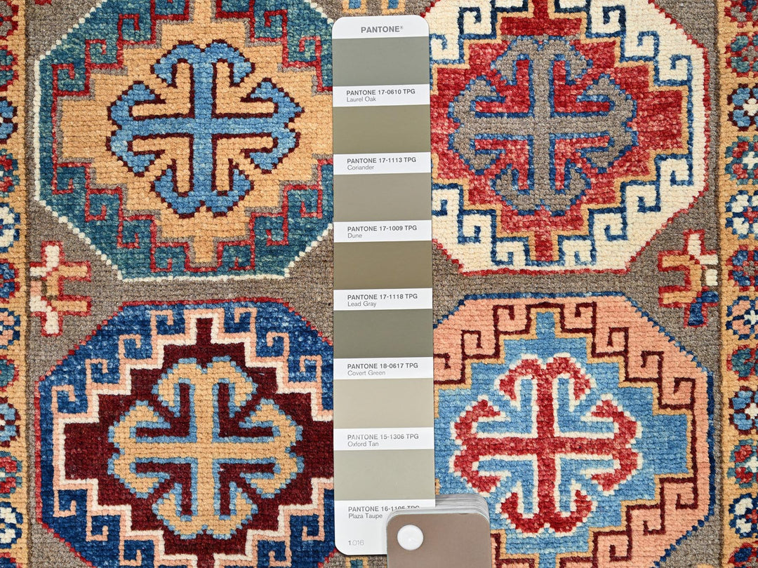 2'10" x 9'9" New Hand Knotted Grey Wool Runner Oriental Rug - MOA10286249