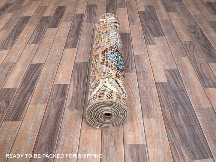 2'10" x 9'9" New Hand Knotted Grey Wool Runner Oriental Rug - MOA10286249