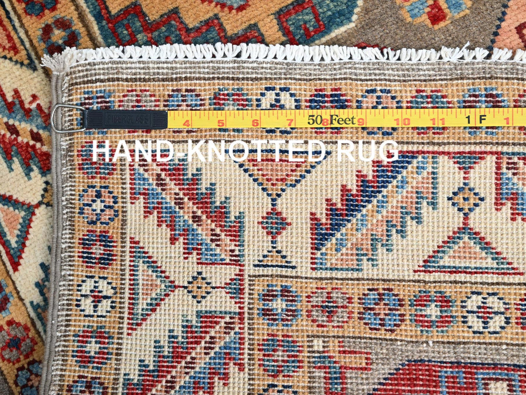 2'10" x 9'9" New Hand Knotted Grey Wool Runner Oriental Rug - MOA10286249