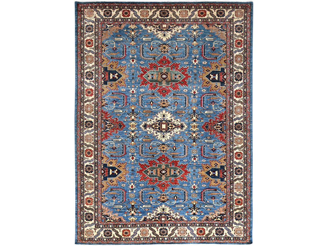 9'11" x 13'4" New Hand Knotted Blue Wool Rectangle Oriental Rug - MOA10286266